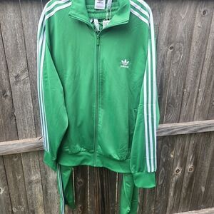 Adidas, Vibrant Green Zip-Up Jacket.